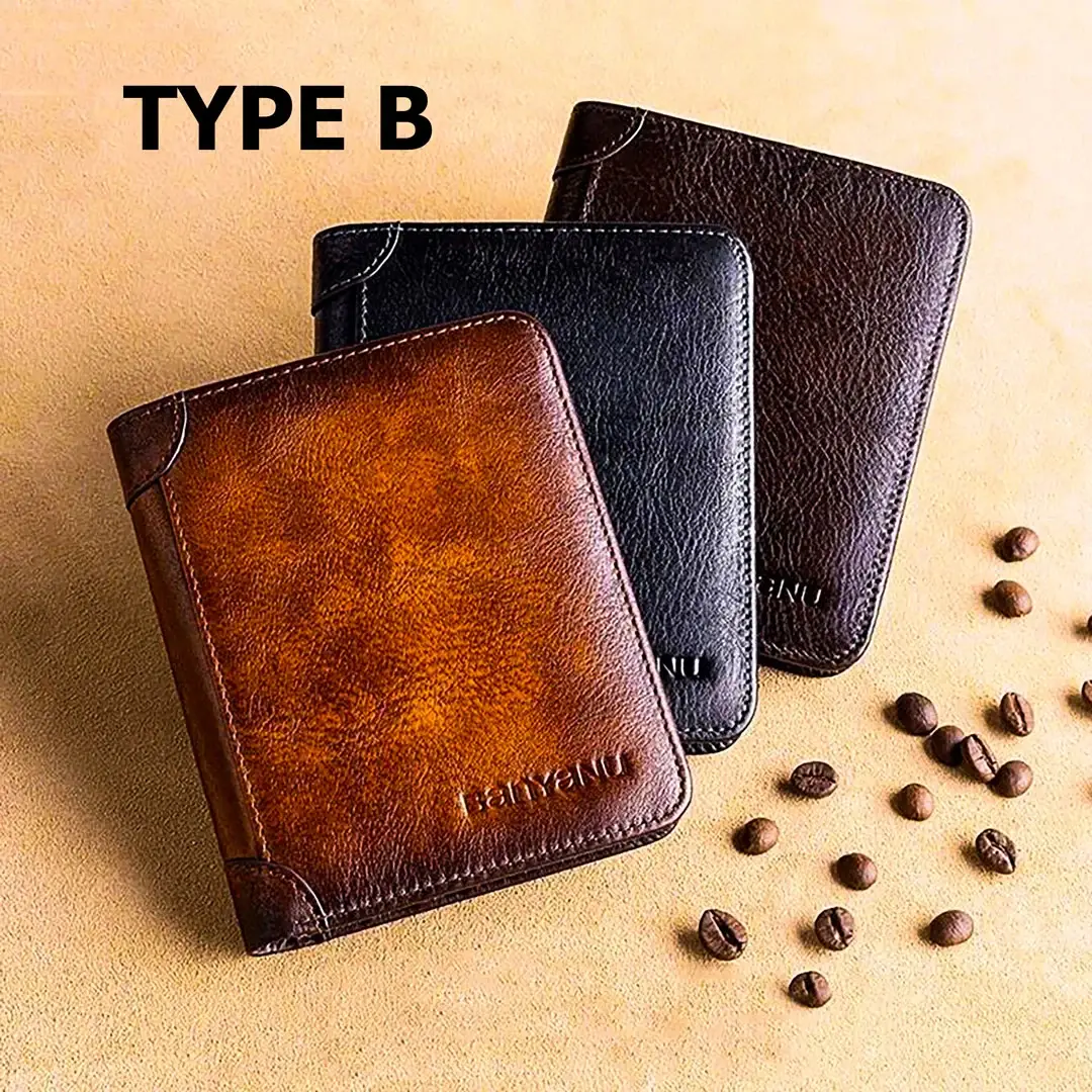 Vintage Leather Wallet — Brown, Black, Coffee