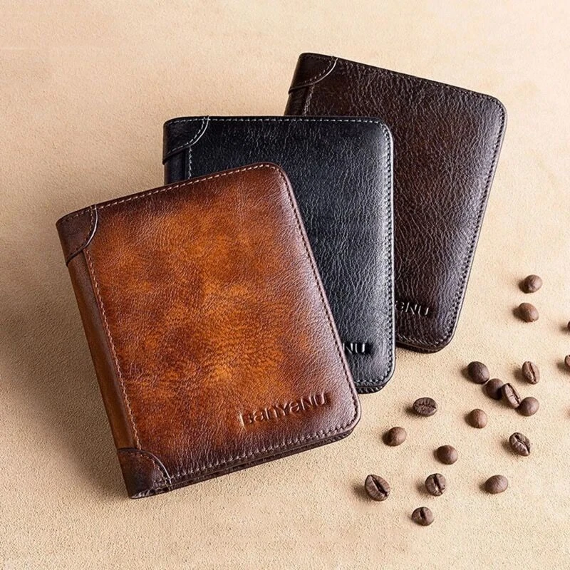 Vintage Leather Wallet — Dark Brown, Brown, Black