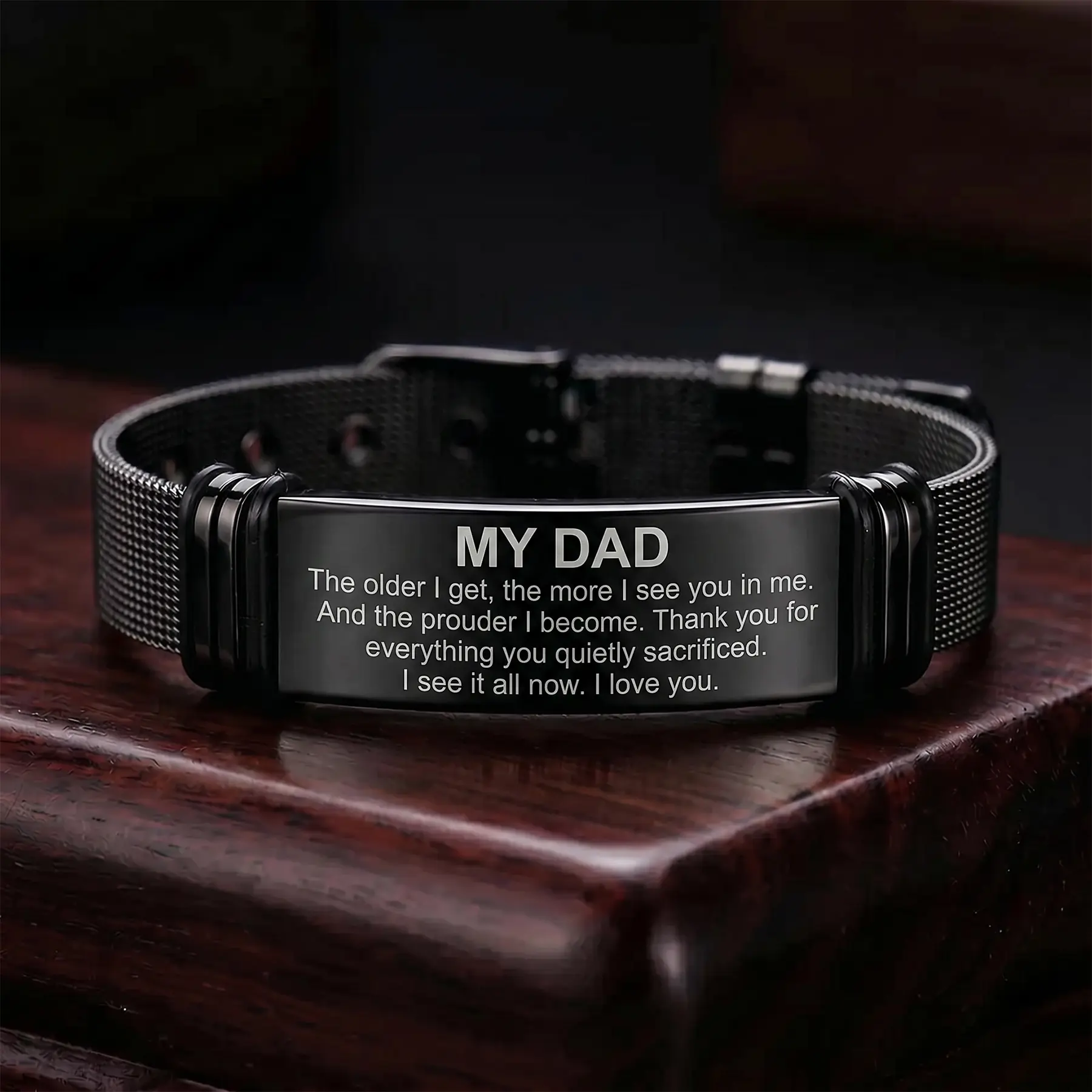 All Black Dad Bracelet